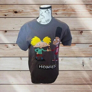 NICKELODEON GRAY SHIRT WITH ARNOLD HIS HOMIES SIZE SMALL